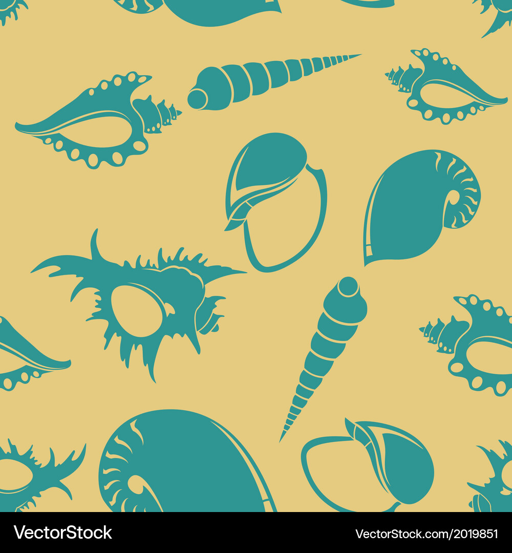 Shell seamless patter 5 Royalty Free Vector Image