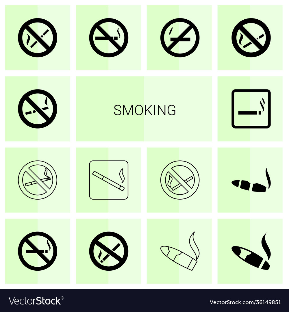 Smoking icons Royalty Free Vector Image - VectorStock