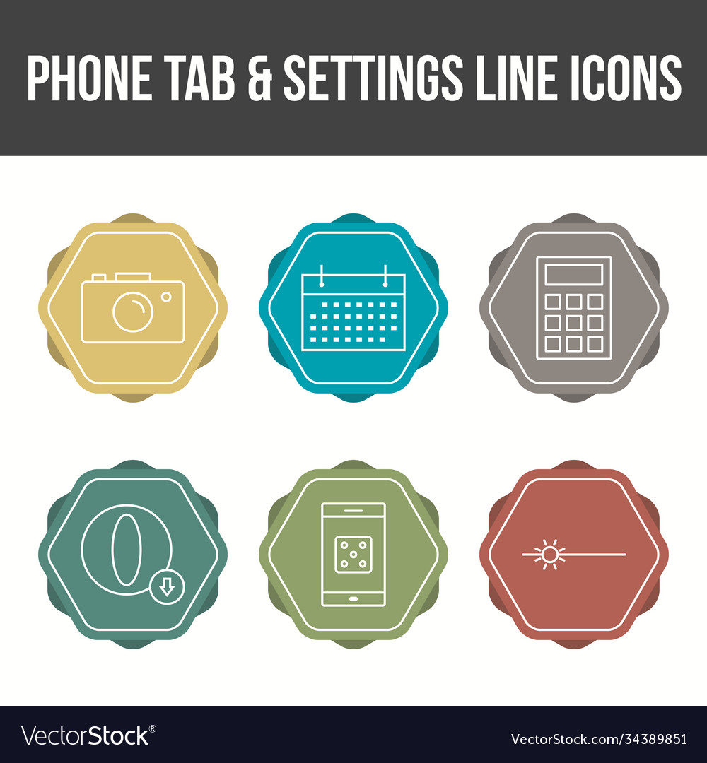 Einzigartige Telefon-Tab und Einstellungen Symbol-Set