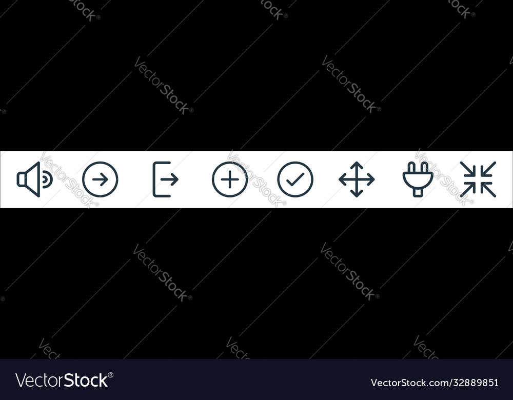 User interface line icons linear set quality Vector Image User interface line icons linear set quality