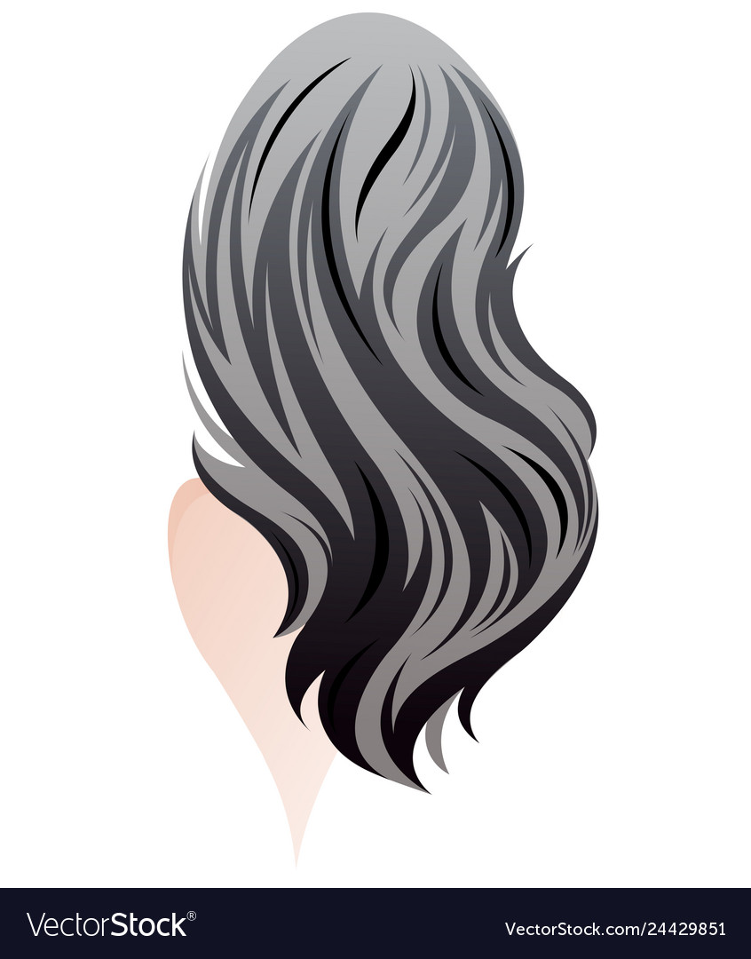 Women long hair style back on white Royalty Free Vector Women long hair style back on white Royalty Free Vector