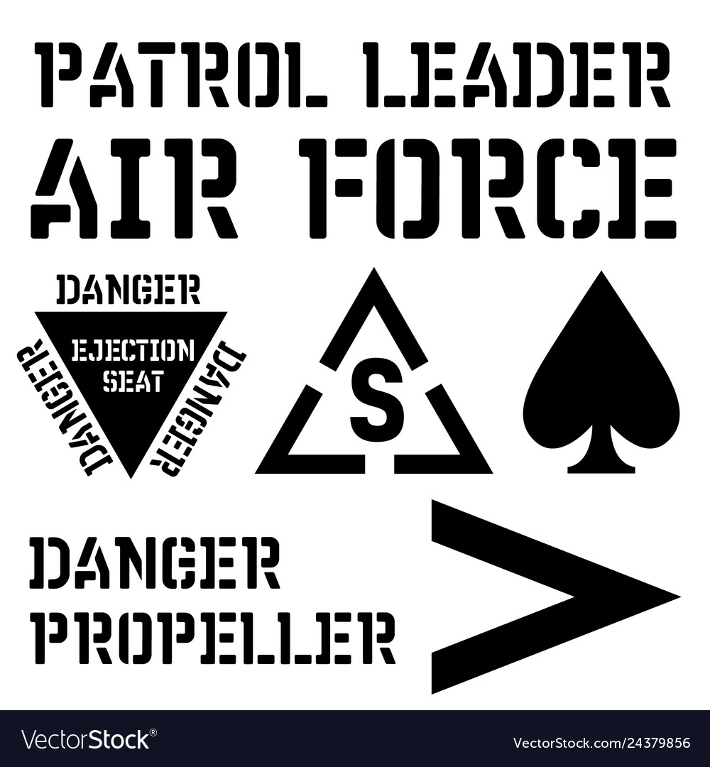 Armed forces stencil sign collection