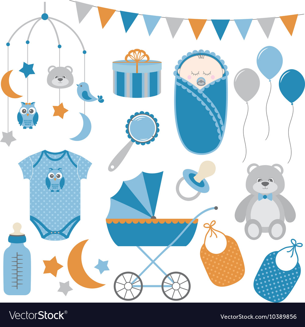 Baby boy set Royalty Free Vector Image - VectorStock