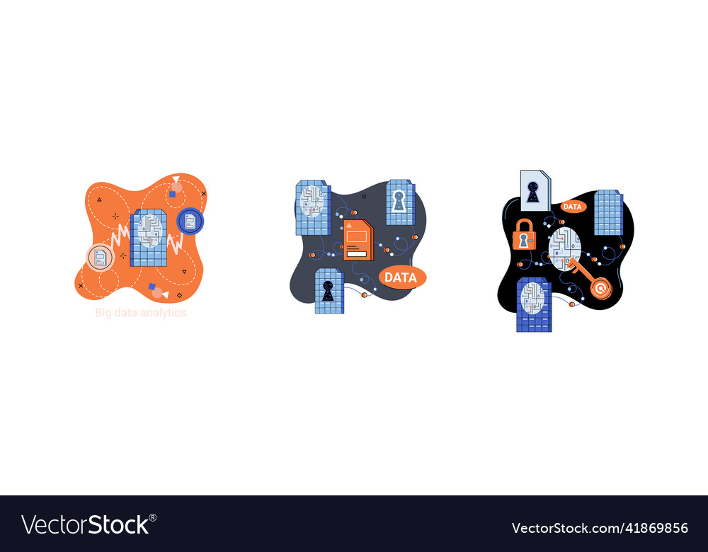 Big data analytics platform management vector image Big data analytics platform management