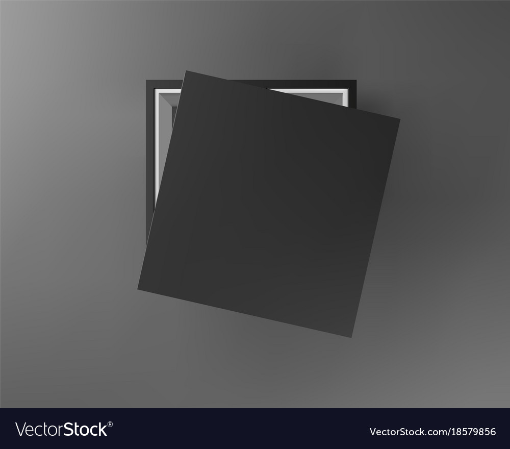 Black empty box on background top view