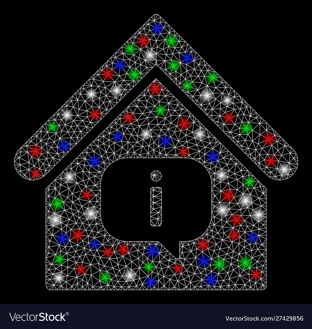 Bright mesh network hint building with light spots vector image Bright mesh network hint building with light spots