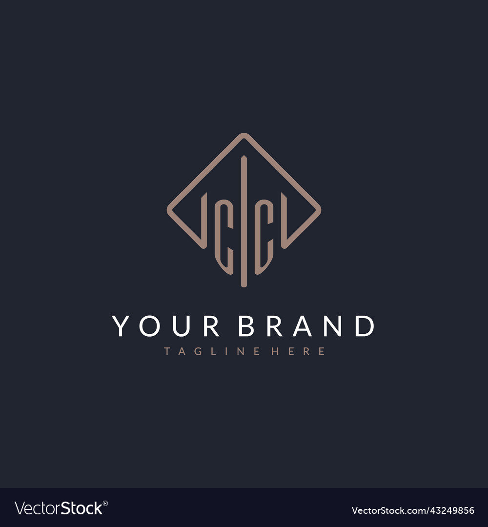 Cc initial logo with curved rectangle style design Vector Image Cc initial logo with curved rectangle style design