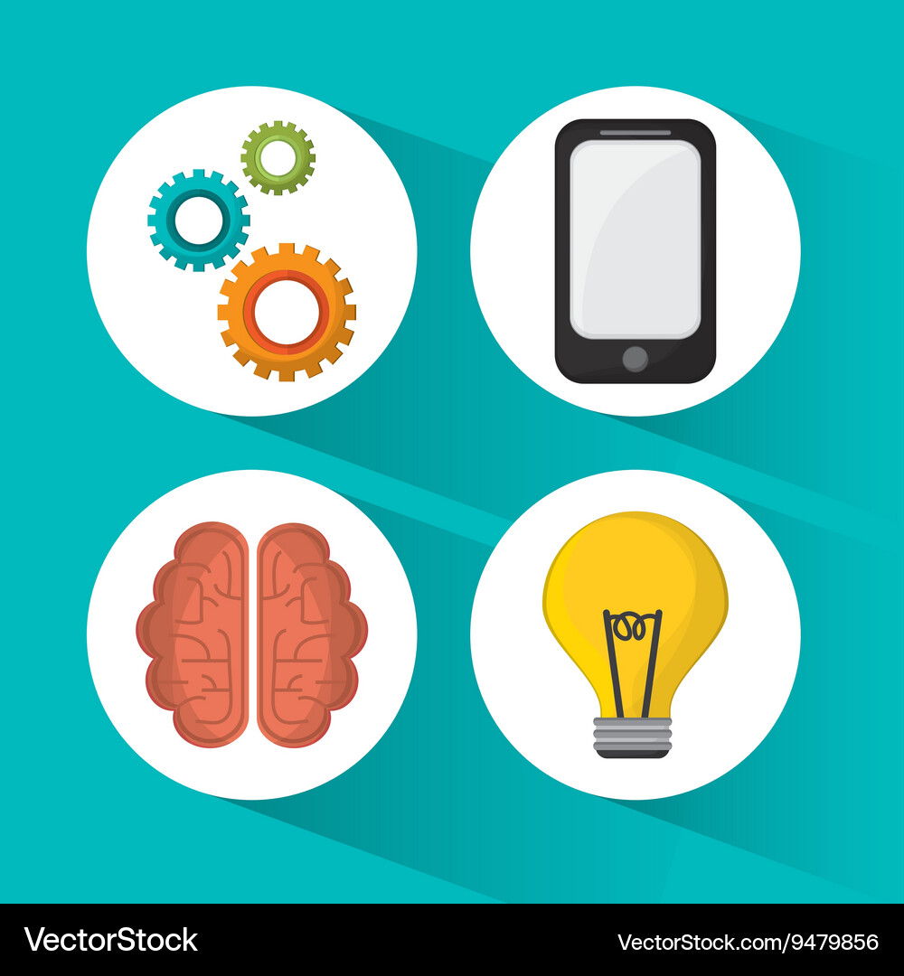 Creative process colorful design Royalty Free Vector Image