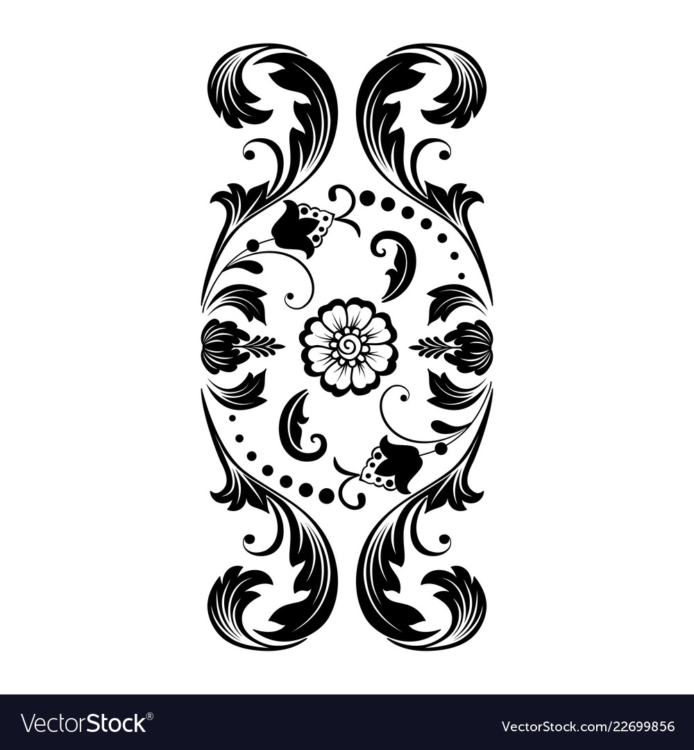 Damask element isolated central