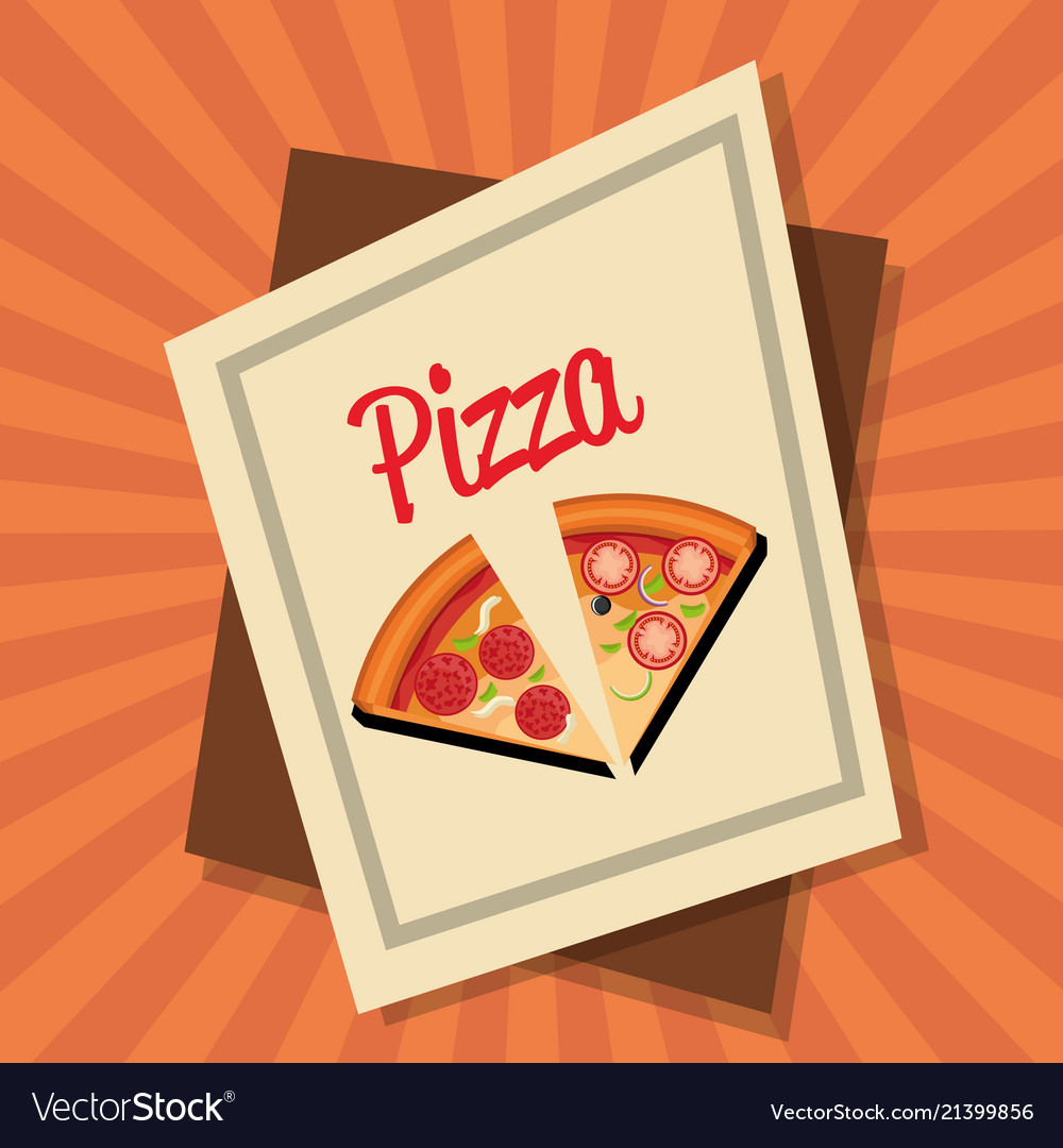 Delicious italian pizza portion Royalty Free Vector Image