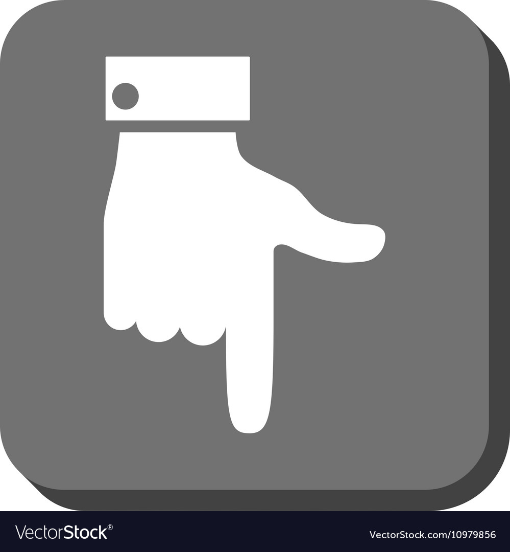 Hand pointer down rounded square icon