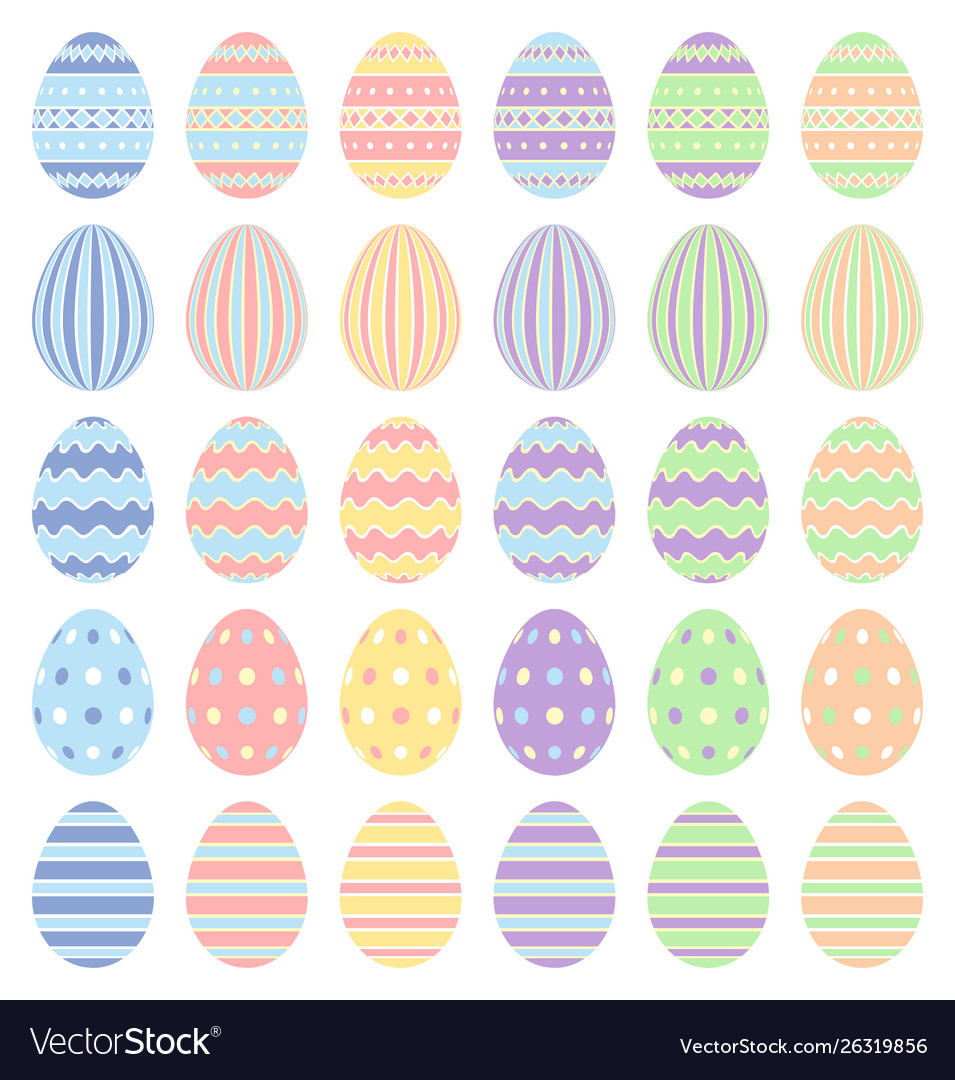 Happy easter pastel collection eggs