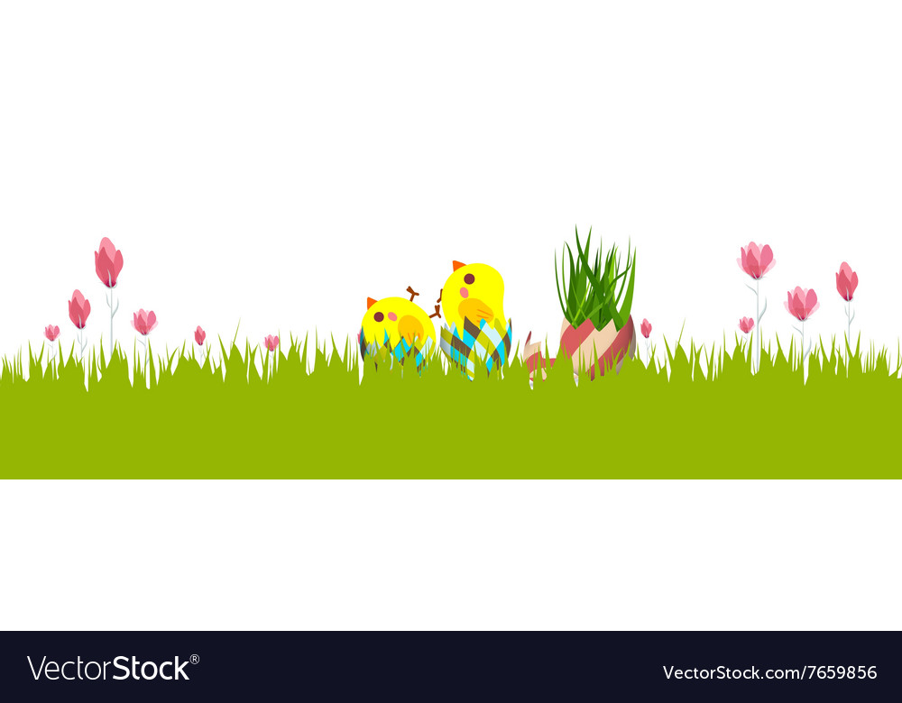 Happy easter spring banner Royalty Free Vector Image