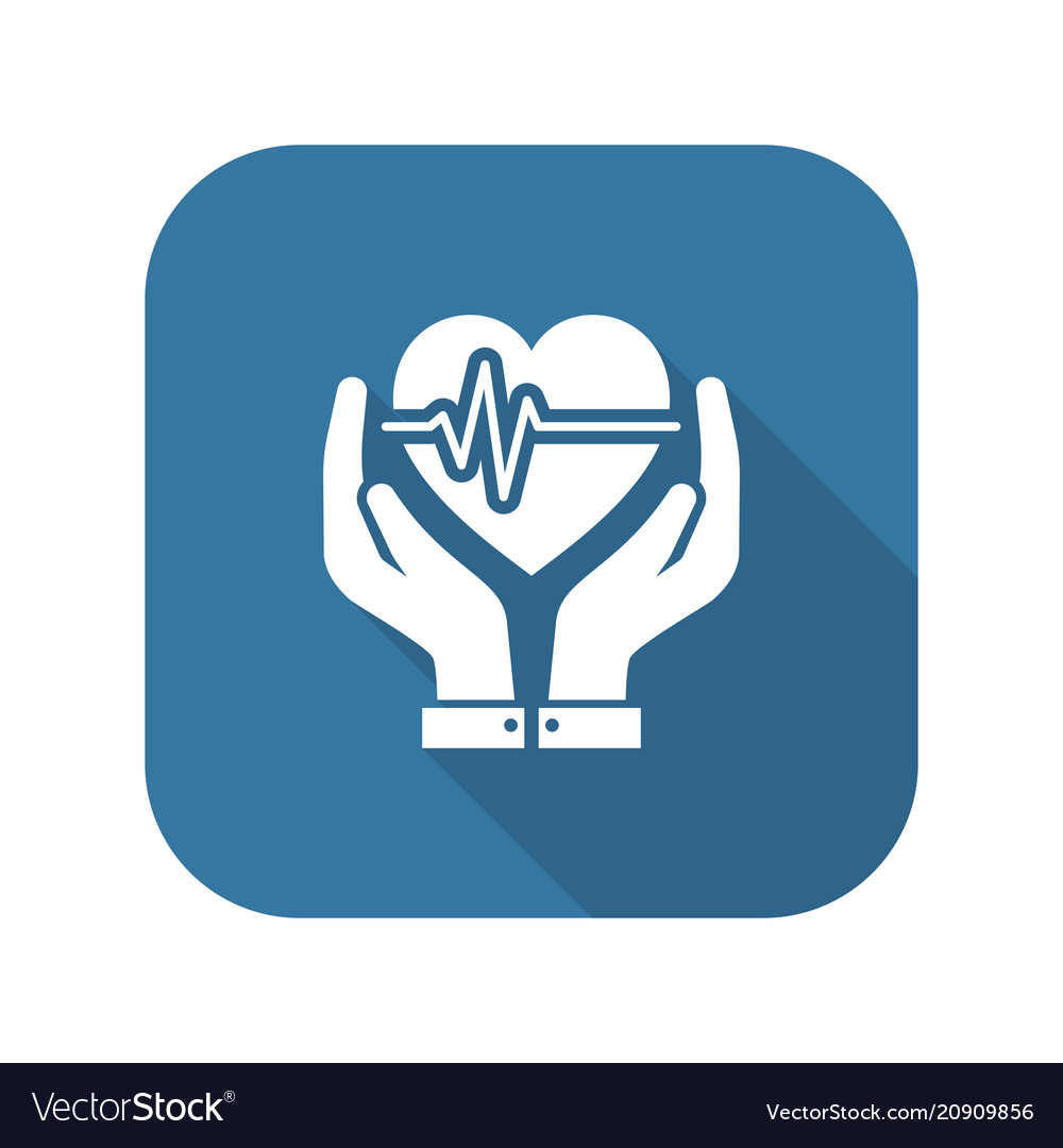 Heart care icon flat design Royalty Free Vector Image