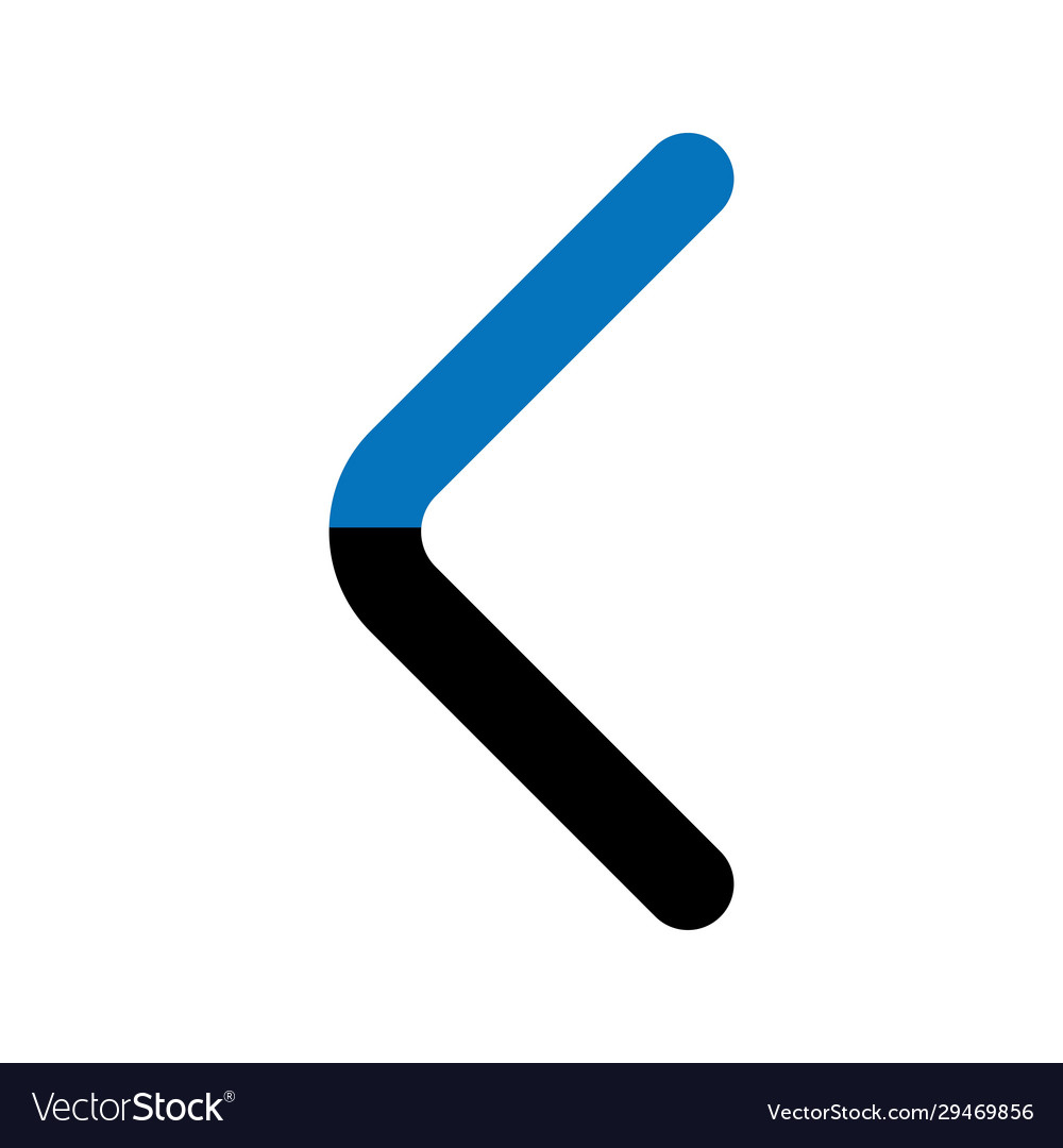 Left arrow icon isolated on background