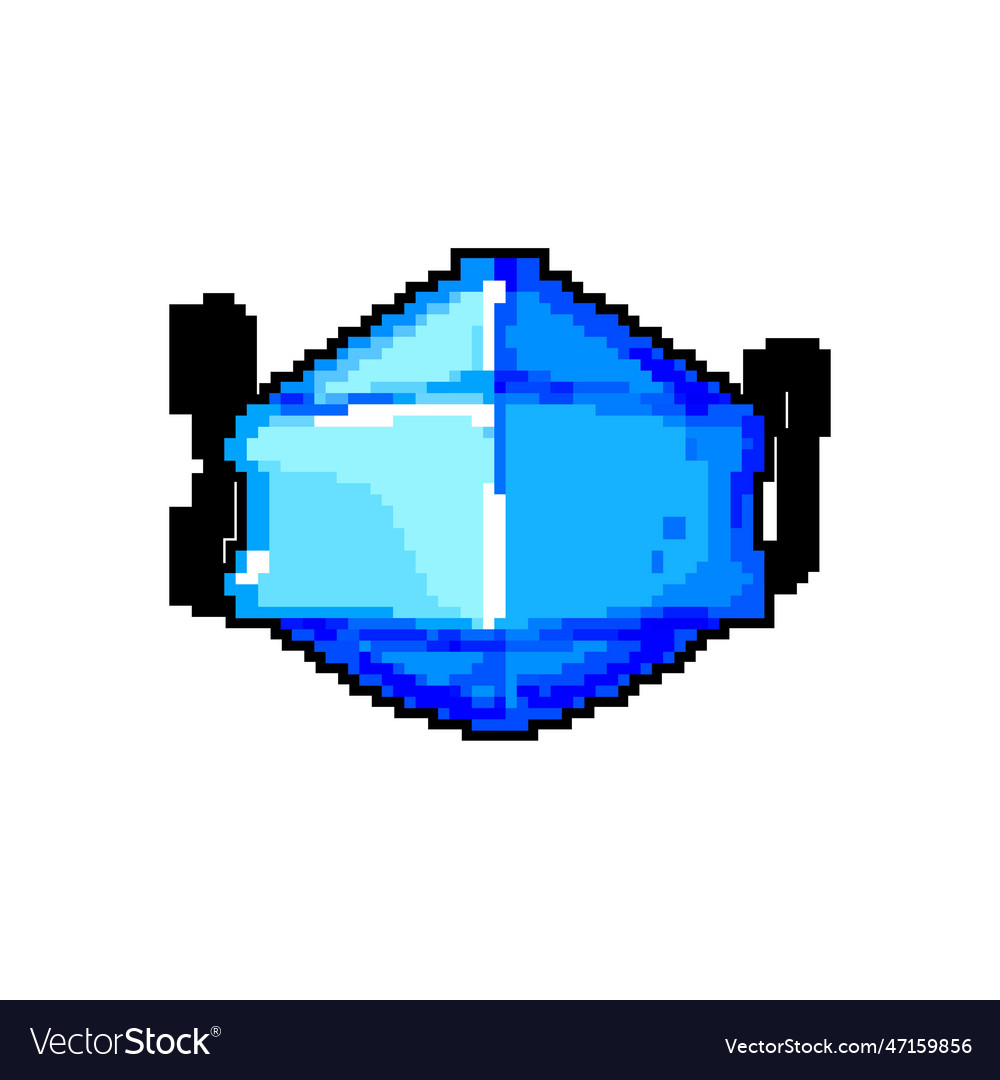 Medical respirator mask game pixel art Royalty Free Vector