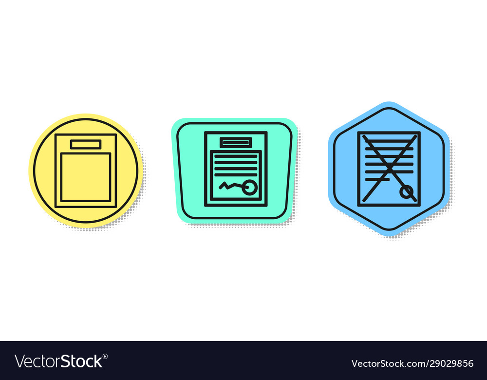 Set line empty form filled and delete file Vector Image Set line empty form filled and delete file