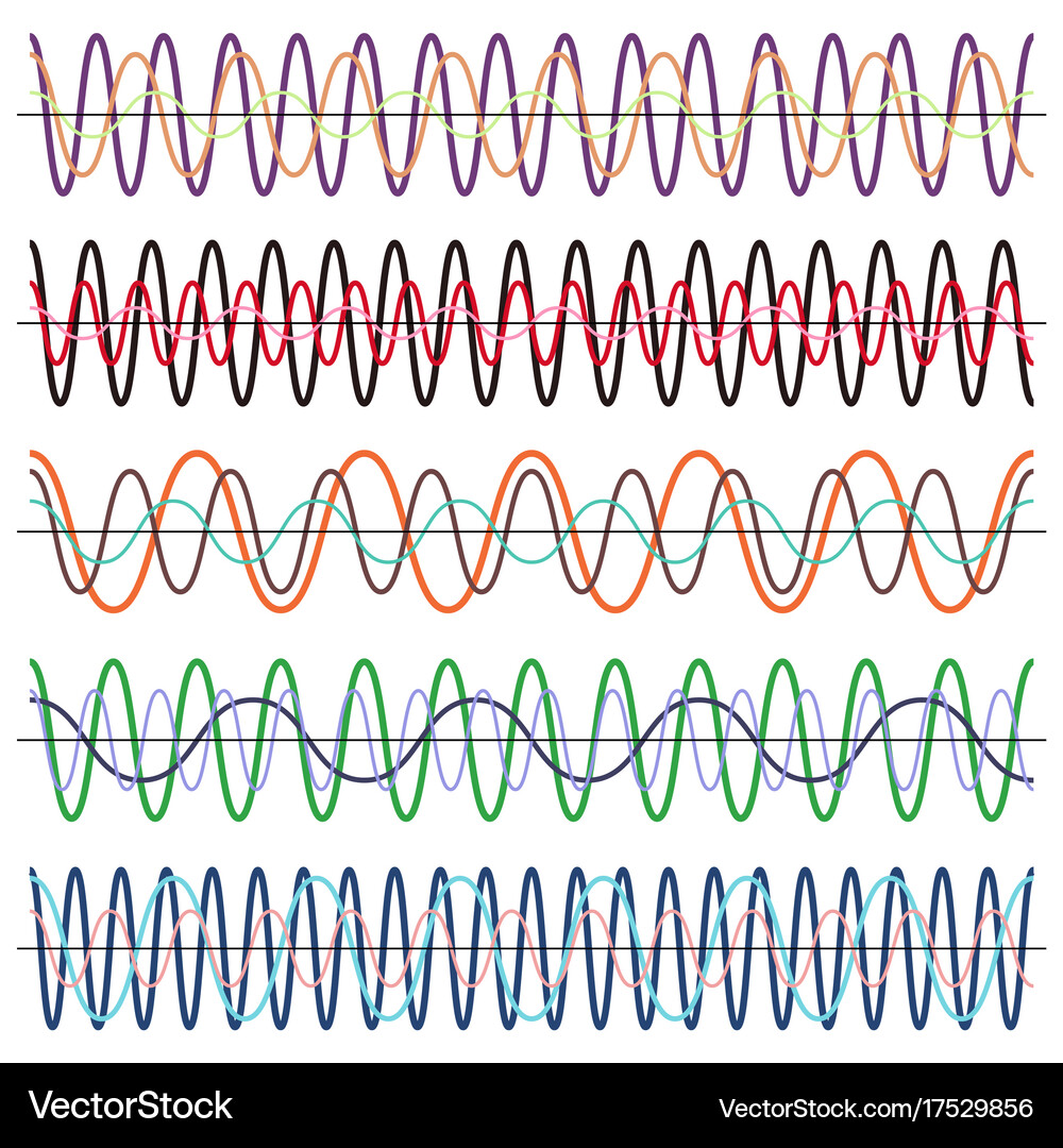 Sound waves set Royalty Free Vector Image - VectorStock