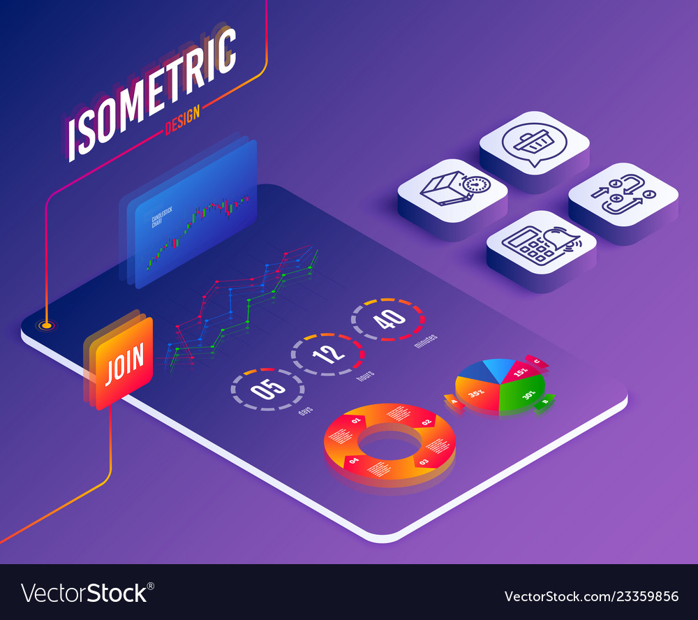 Survey progress shopping cart and delivery timer vector image Survey progress shopping cart and delivery timer