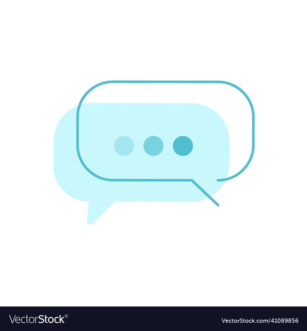 Text message bubbles in chat with outline vector image Text message bubbles in chat with outline