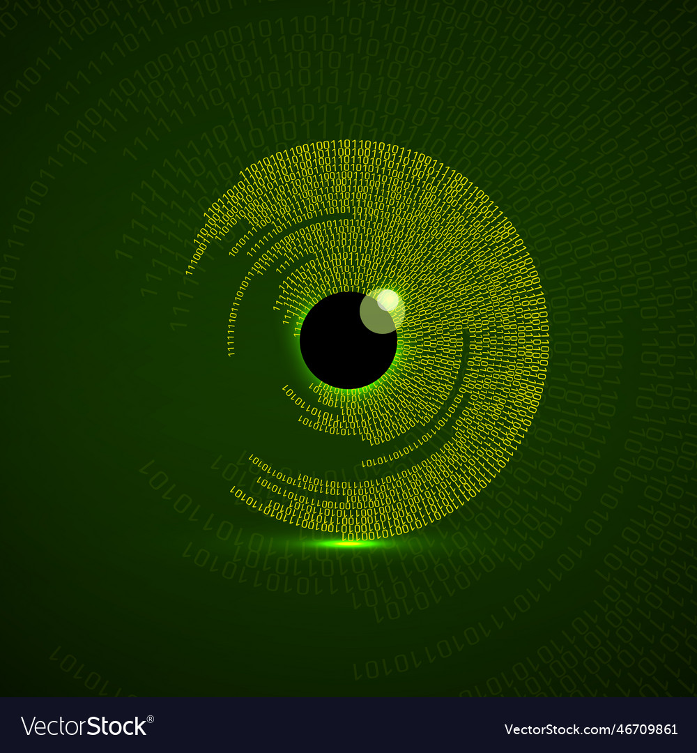 Digital eye with binary code technology oncept
