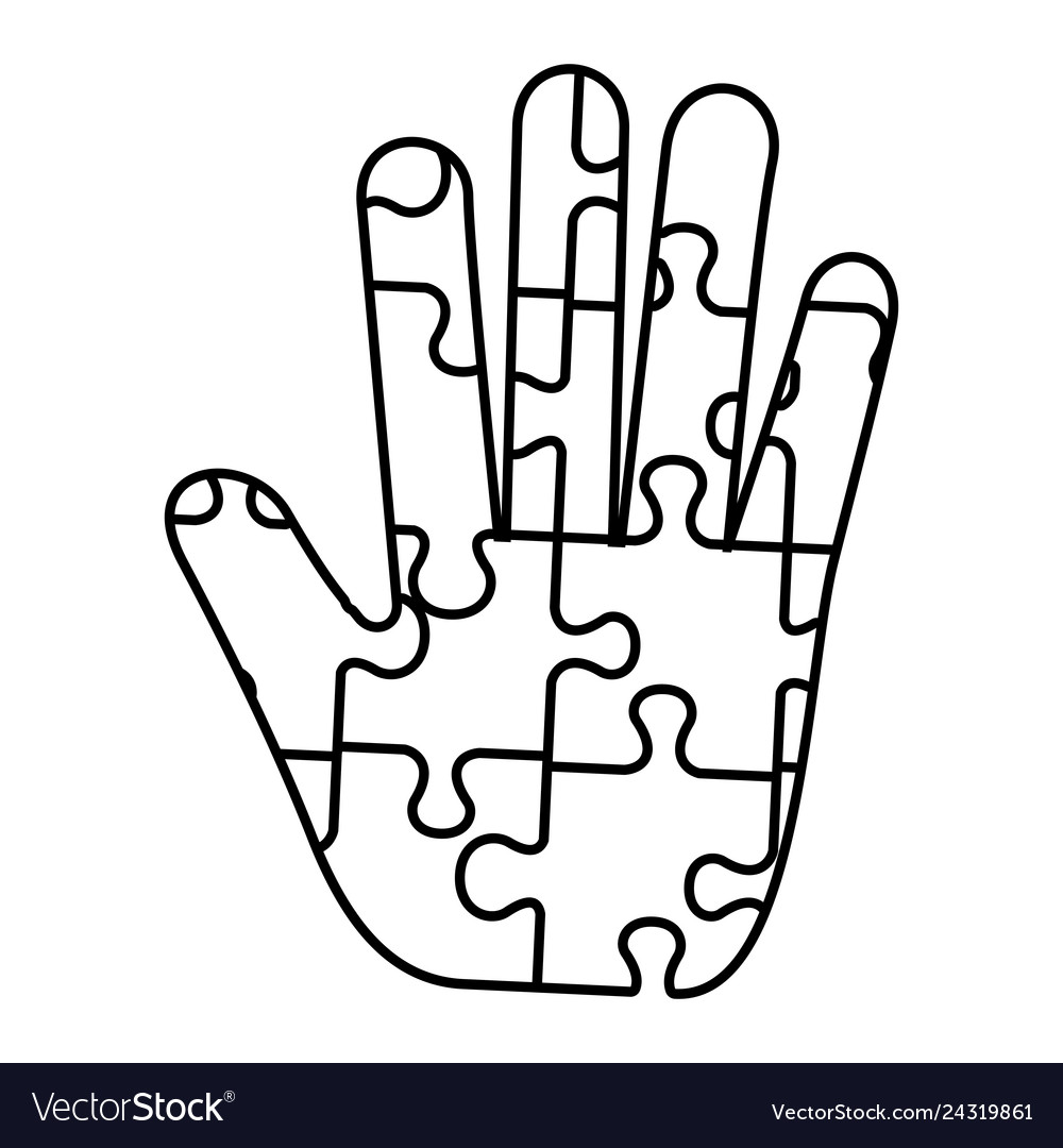 Hand with puzzle attached solution vector image Hand with puzzle attached solution
