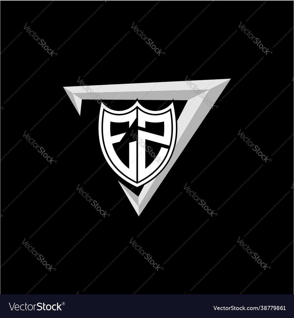 Initial letter e z shield shape with triangular