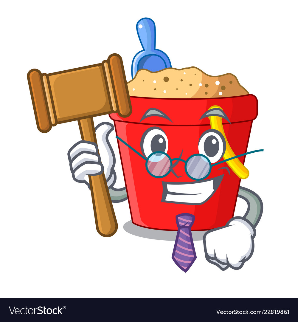 Judge beach bucket in string shape mascot Vector Image Judge beach bucket in string shape mascot