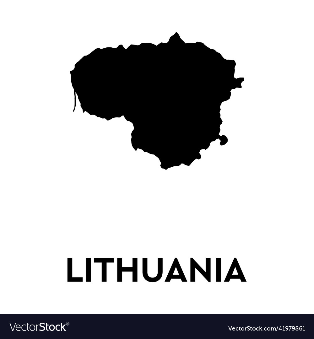 Landkarte Lithuania isoliert schwarz auf weißem Hintergrund