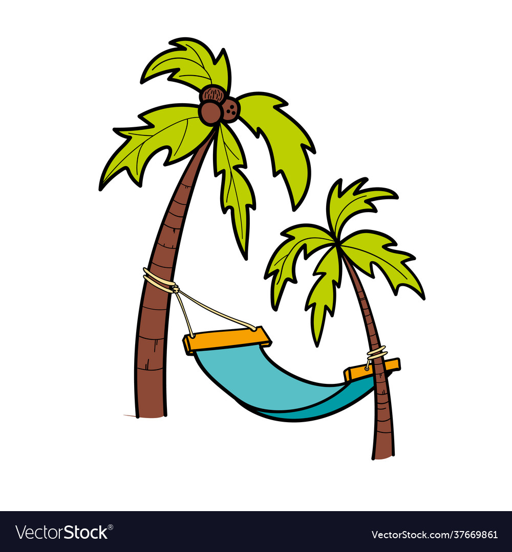 Palm trees and a hammock