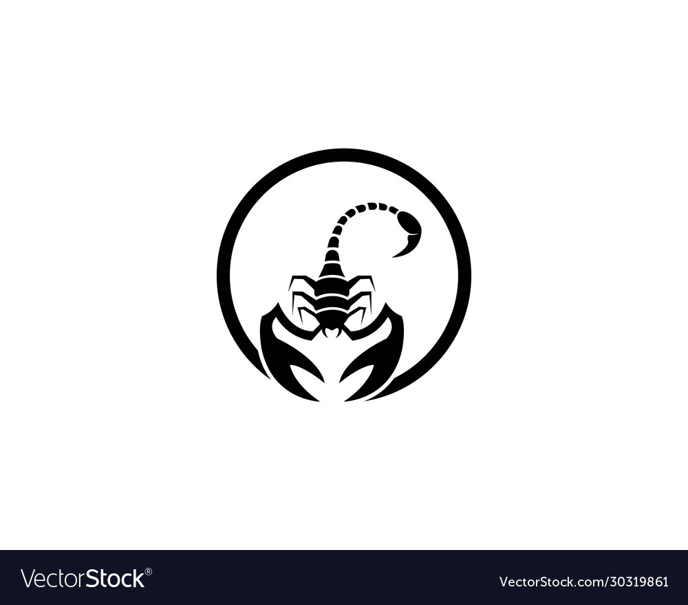 Scorpion Symbol Icon - Black and White