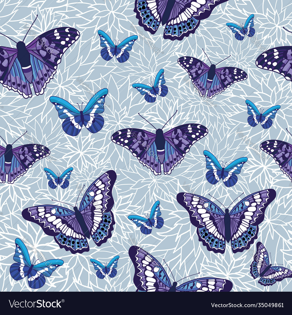 Seamless pattern with butterflies vector image Seamless pattern with butterflies
