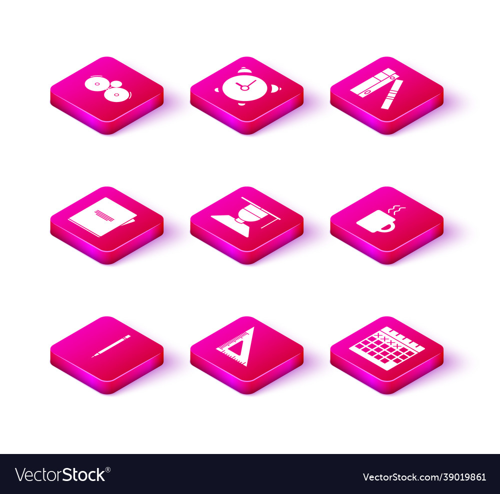 Set pencil with eraser triangular ruler notebook vector image Set pencil with eraser triangular ruler notebook