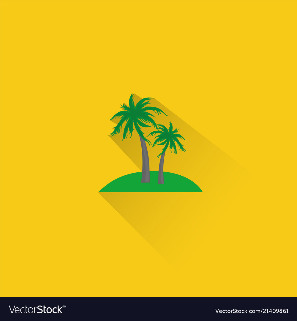 Simple palm trees icon on orange background eps