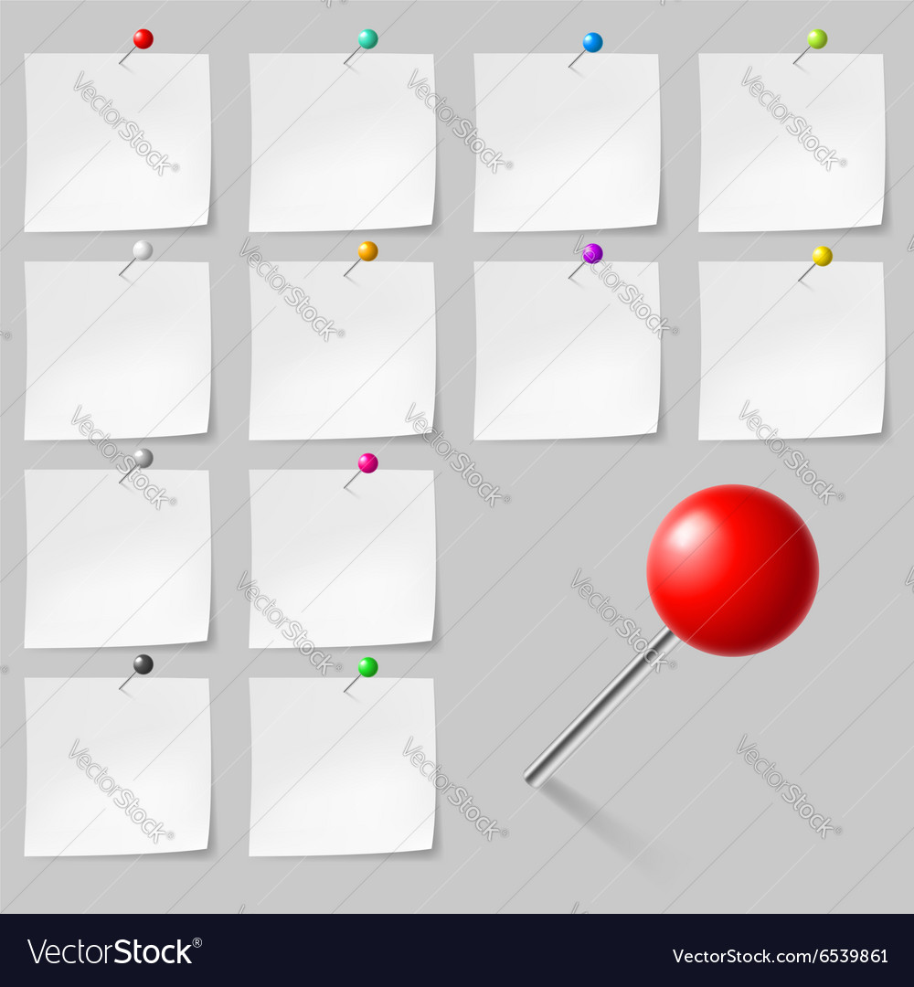 Sticky Notes with Pushpins