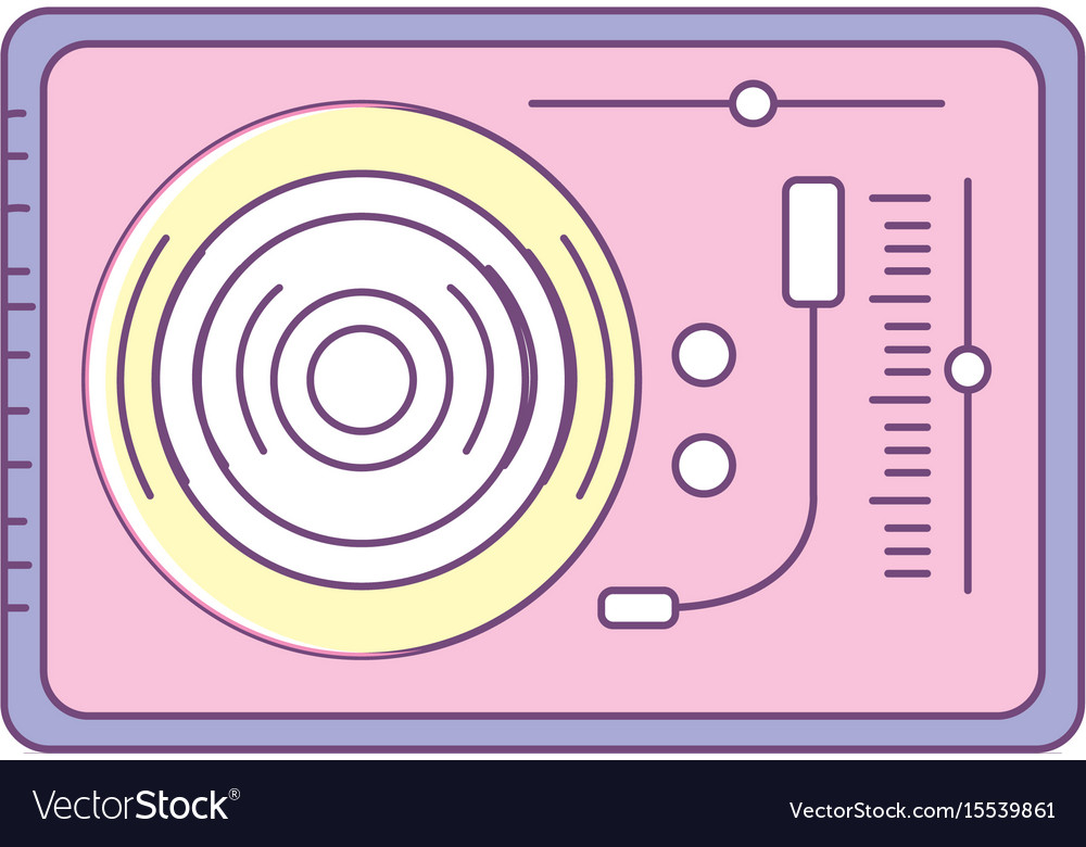 Turntable to listen and play music Royalty Free Vector Image
