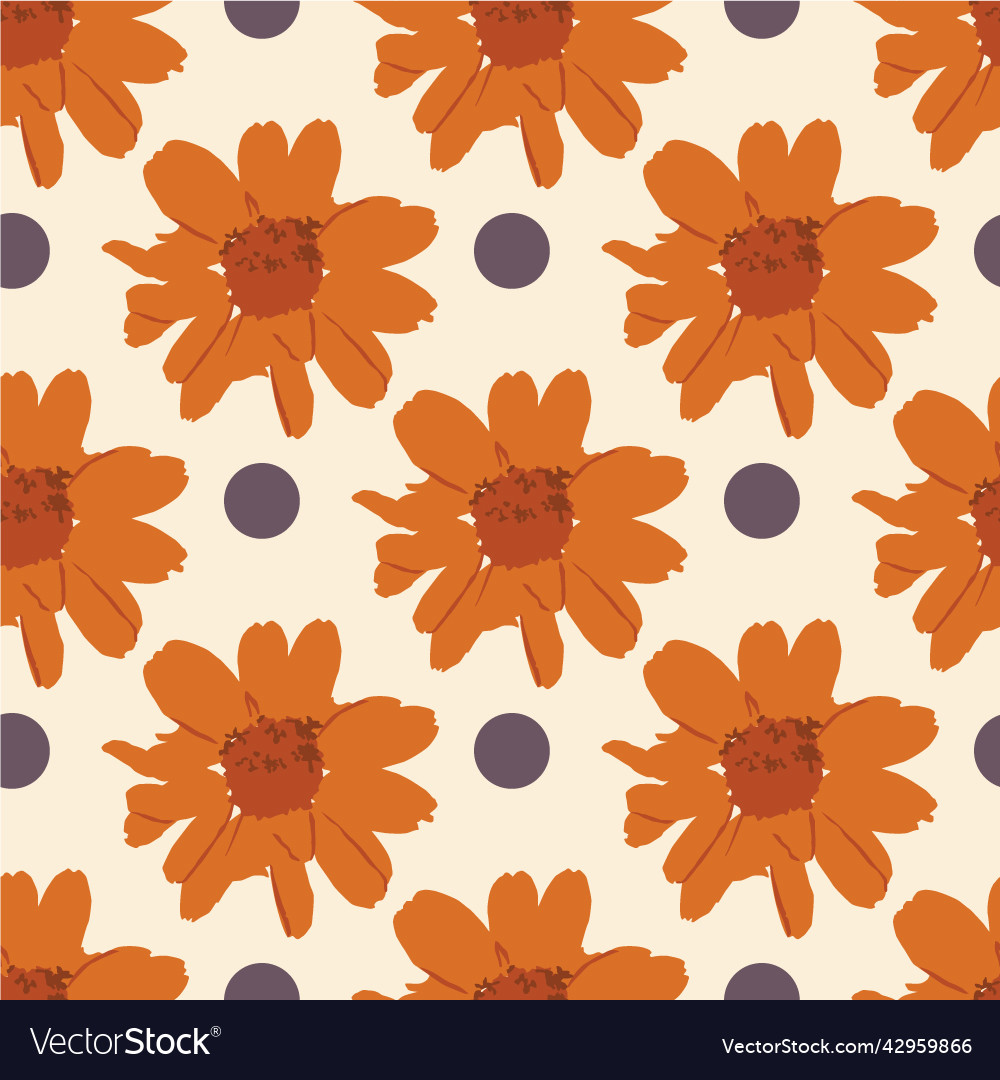 Abstract retro flower seamless pattern background vector image Abstract retro flower seamless pattern background