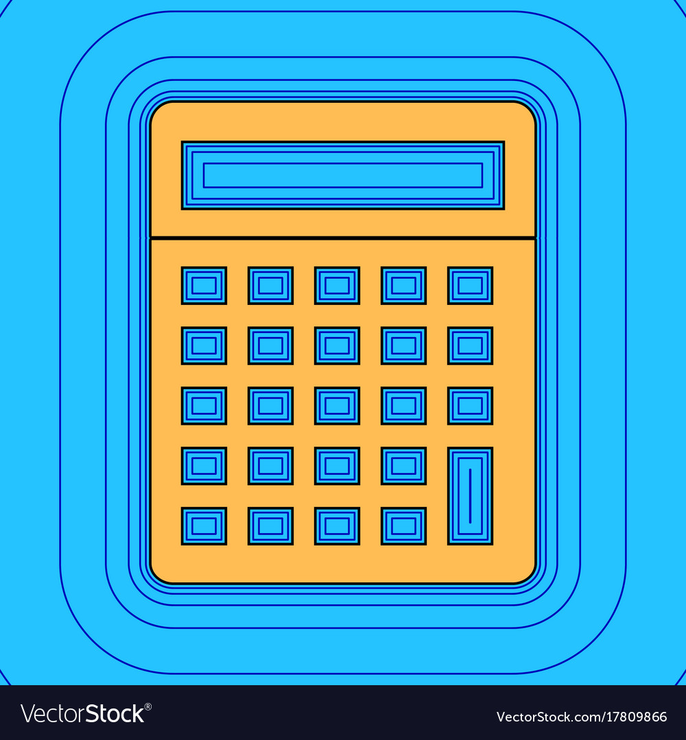 Calculator simple sign sand color icon Royalty Free Vector