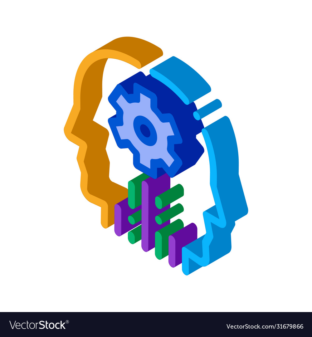 Cerebral hemisphere settings isometric icon