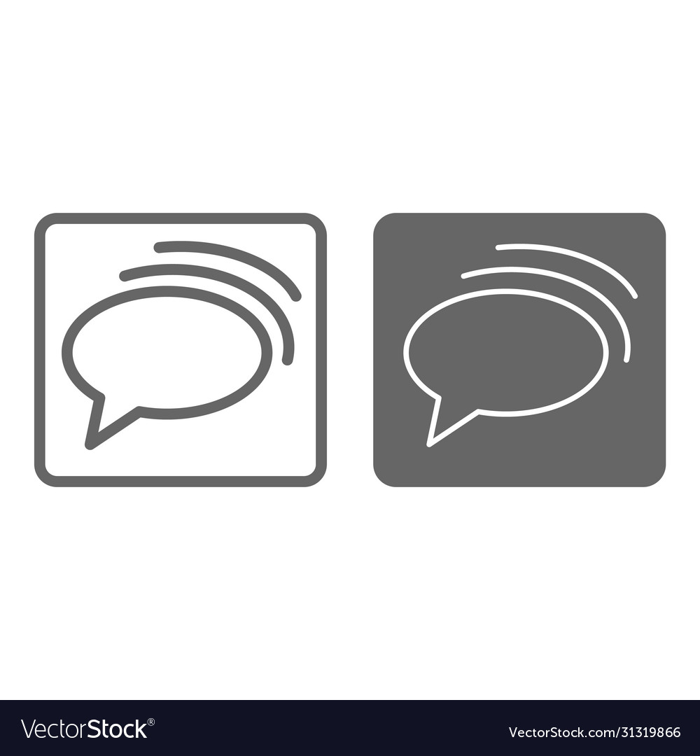 Chat message sign line and solid icon vector image Chat message sign line and solid icon