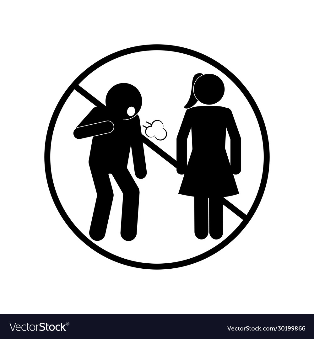 Female and male avatar coughing with forbidden Vector Image