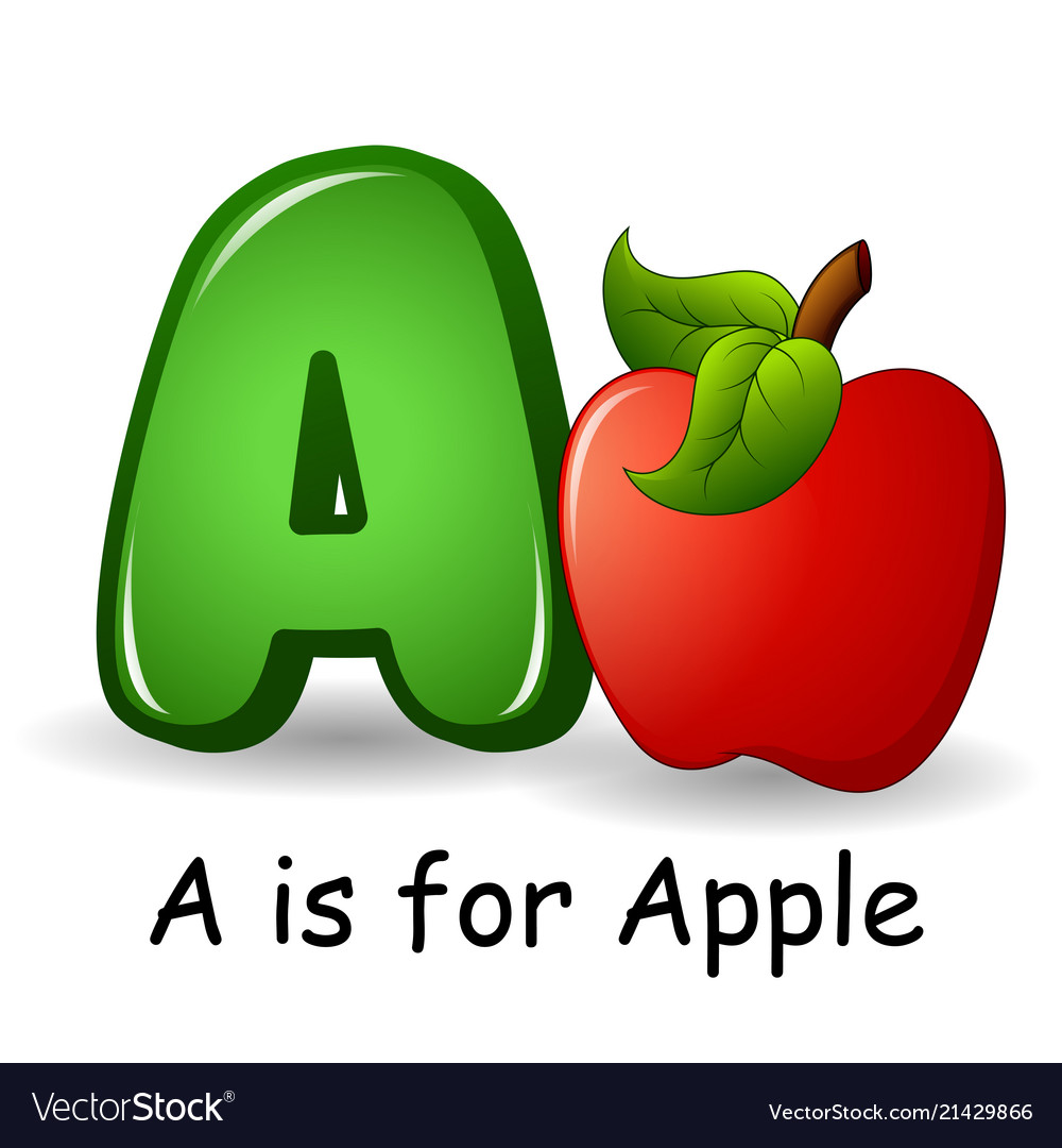 Fruits Alphabet A Is For Apple Fruits Royalty Free Vector