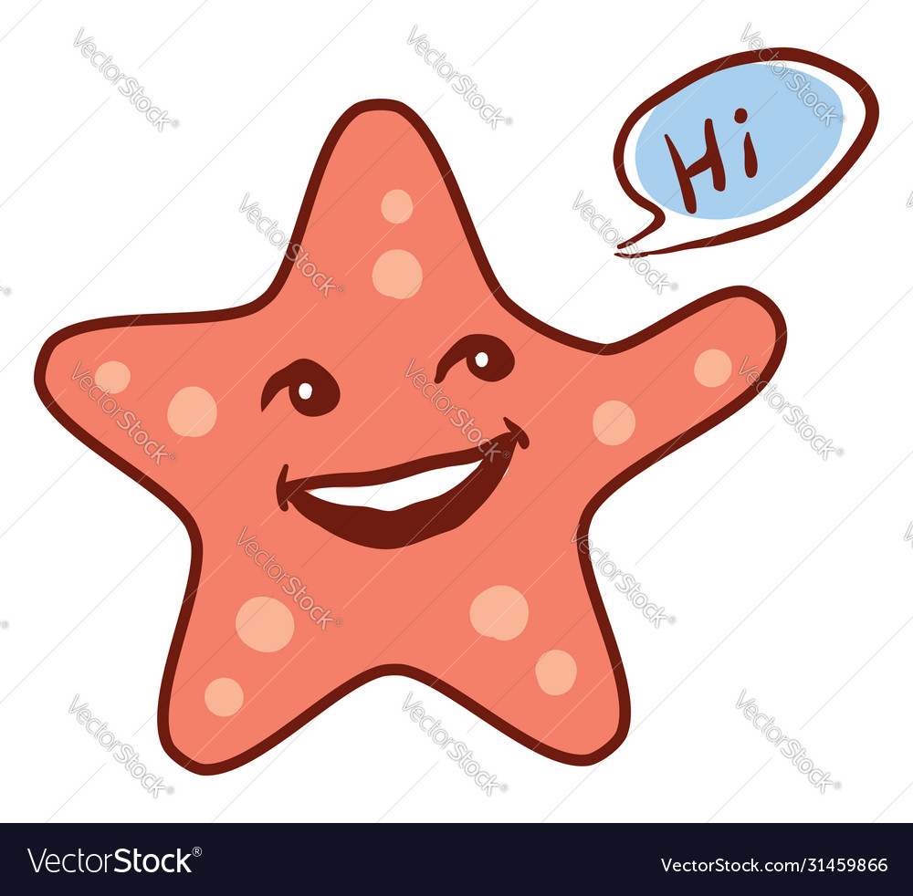 Happy Starfish auf weißem Hintergrund