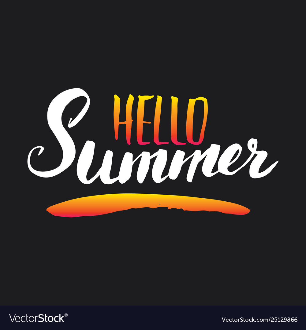 Hello summer calligraphy lettering handwritten