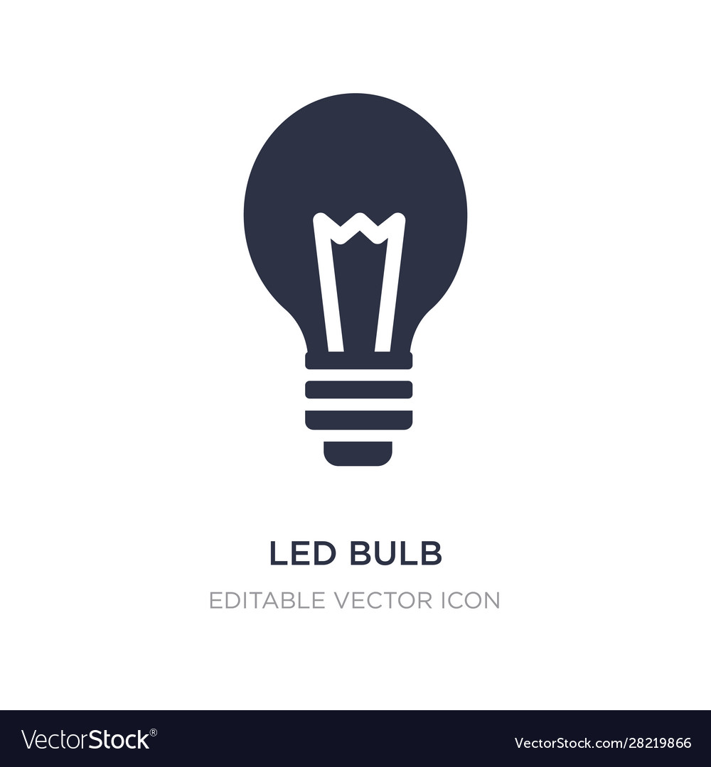 Led bulb icon on white background simple element vector image Led bulb icon on white background simple element