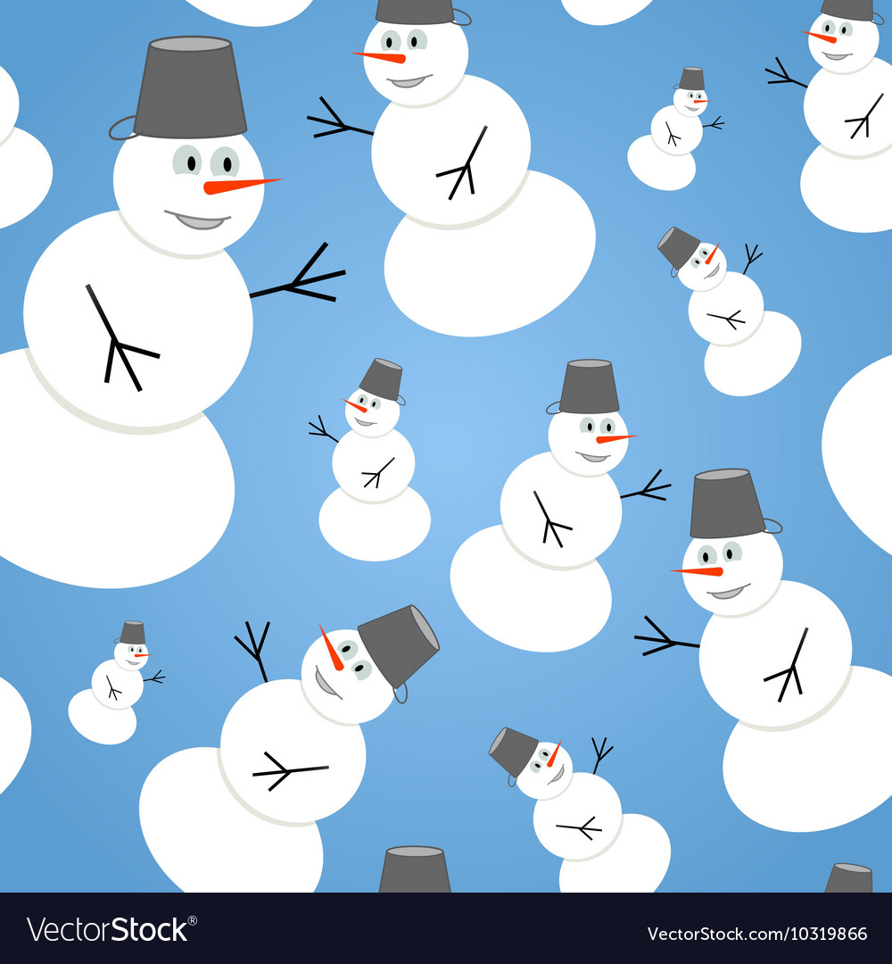 Seamless pattern with snowmans