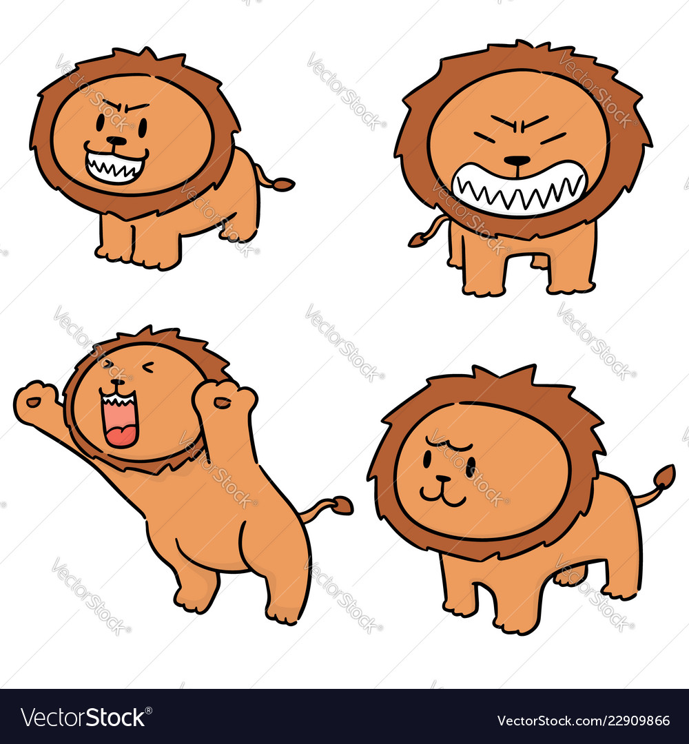 Set of lions
