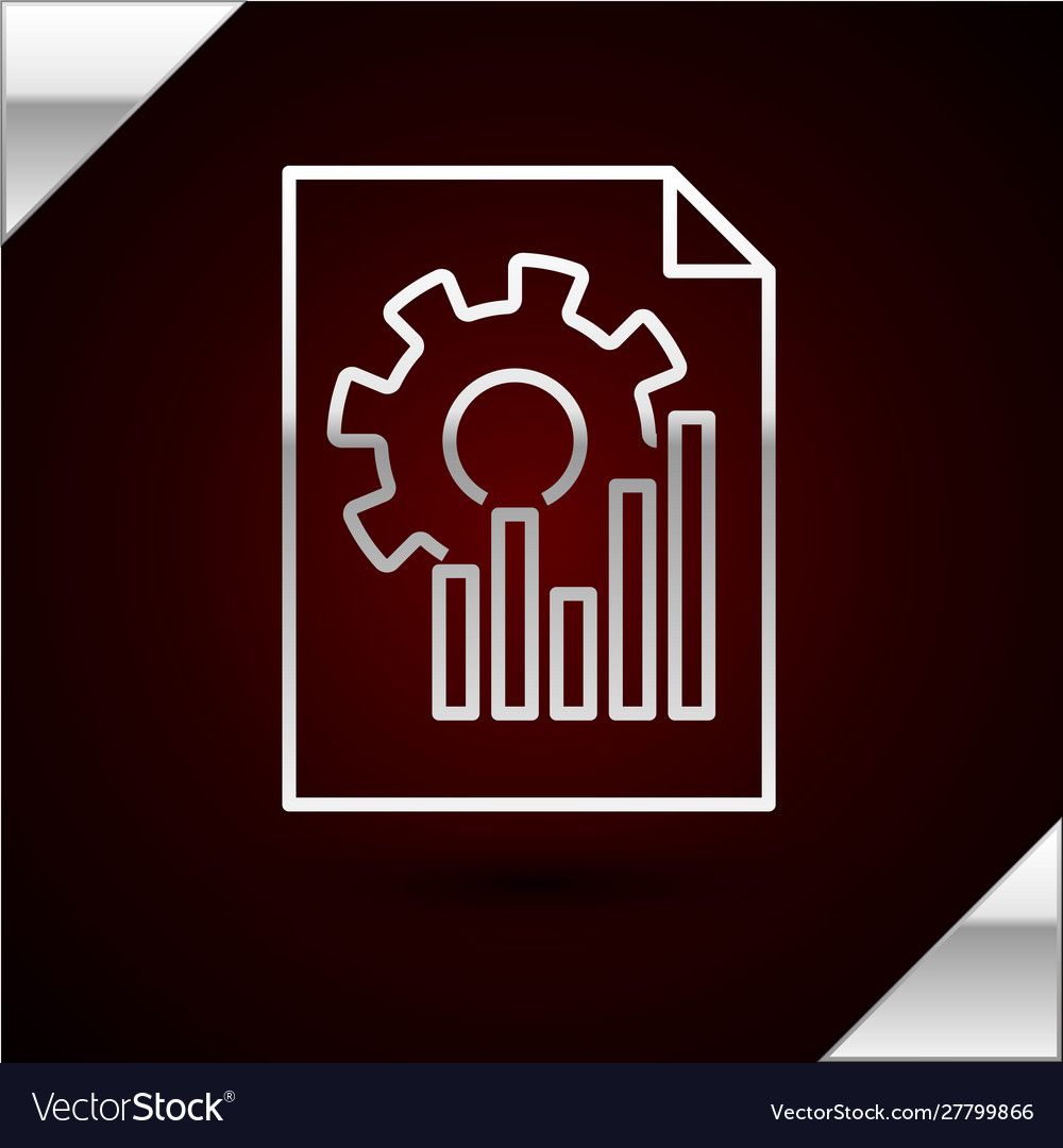 Silver line document with graph chart icon