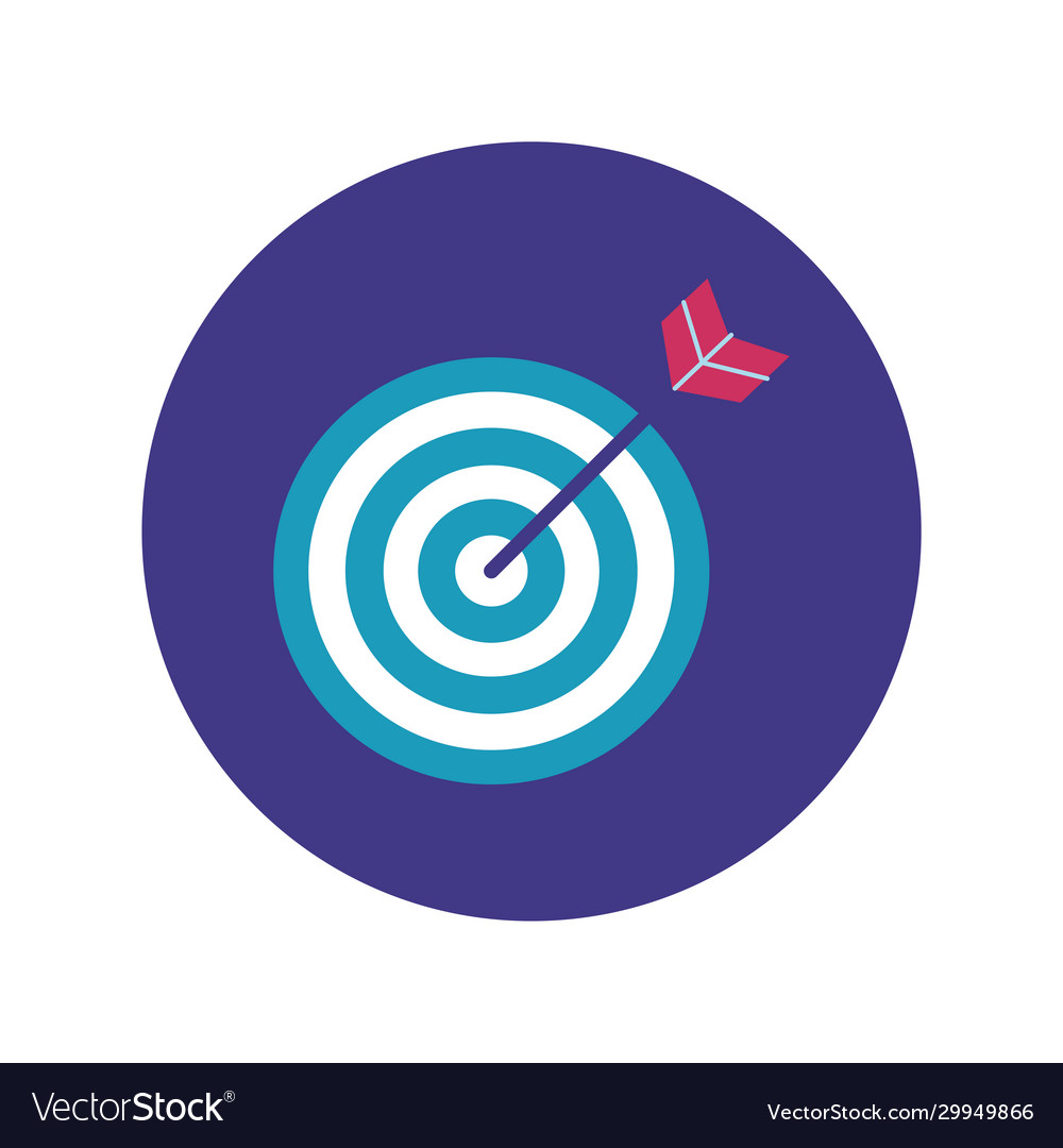 Target arrow block and flat style icon