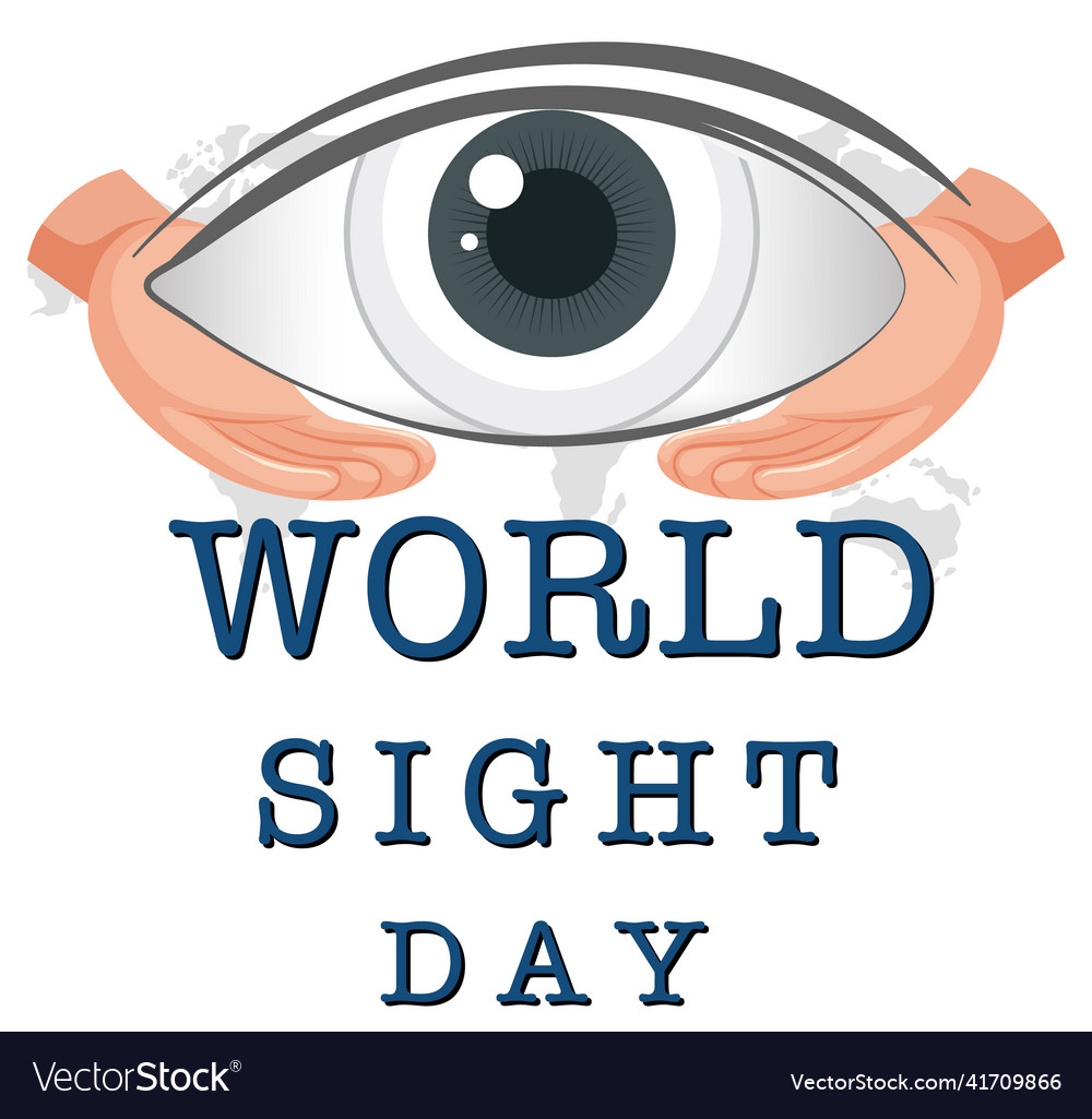 World sight day banner with hands holding an eye Vector Image